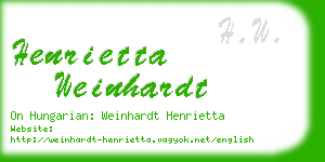 henrietta weinhardt business card